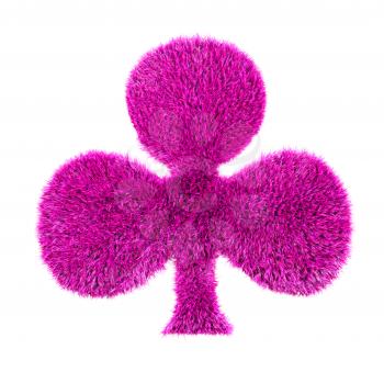 3d pin3d pink fur club isolated on a white background