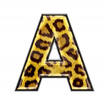 3d letter with panther skin texture - A