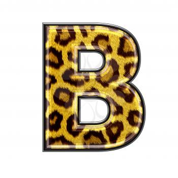 3d letter with panther skin texture - B
