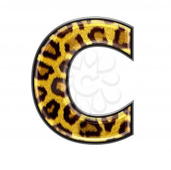 3d letter with panther skin texture - C