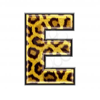 3d letter with panther skin texture - E