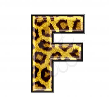 3d letter with panther skin texture - F