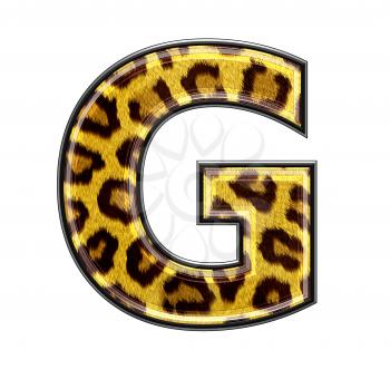 3d letter with panther skin texture - G