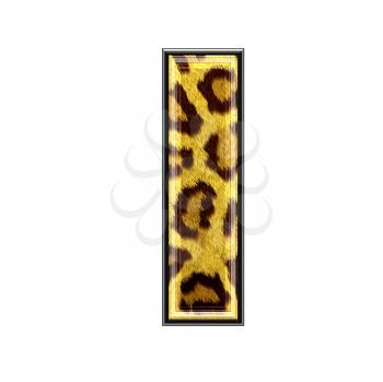 3d letter with panther skin texture - I