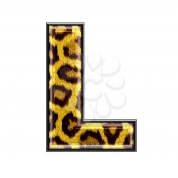 3d letter with panther skin texture - L
