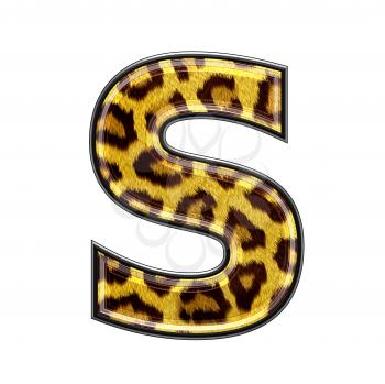3d letter with panther skin texture - S