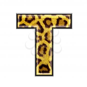 3d letter with panther skin texture - T