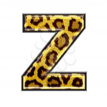 3d letter with panther skin texture - Z