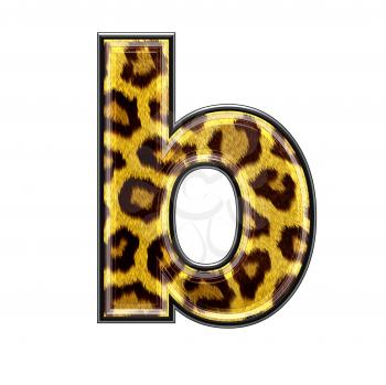 3d letter with panther skin texture - B