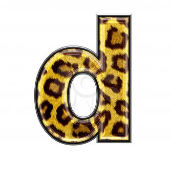 3d letter with panther skin texture - D