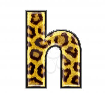 3d letter with panther skin texture - H