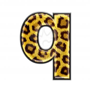 3d letter with panther skin texture - Q