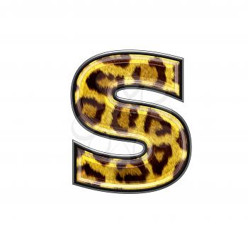 3d letter with panther skin texture - s