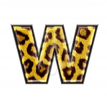 3d letter with panther skin texture - W