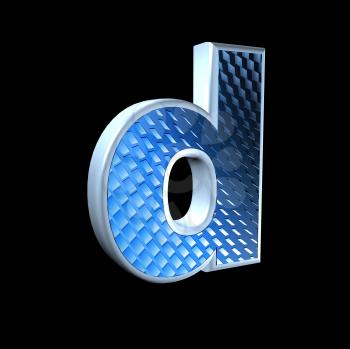 abstract 3d letter with blue pattern texture - D