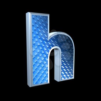 abstract 3d letter with blue pattern texture - H
