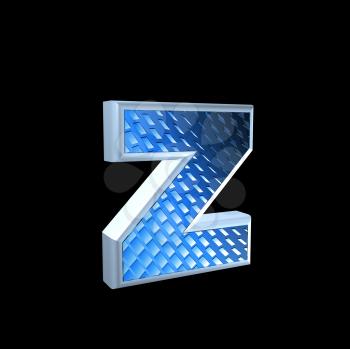abstract 3d letter with blue pattern texture - Z