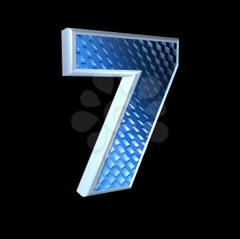abstract 3d digit with blue pattern texture - 7