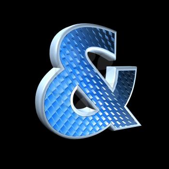 abstract 3d sign with blue pattern texture - &