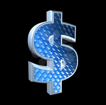 abstract 3d currency sign with blue pattern texture - dollar