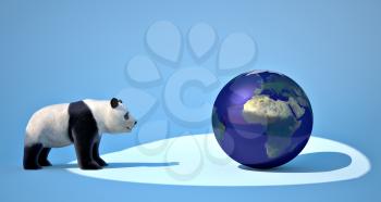 Bamboo bear and earth - 3d picture