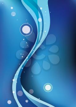 An abstract and wavy blue background