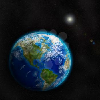 Royalty Free Clipart Image of the Earth From Space