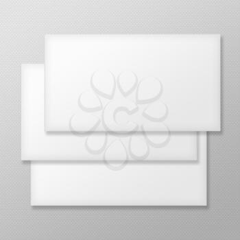 Set of Blank Envelopes on Gray Background. With Soft Shadows. 