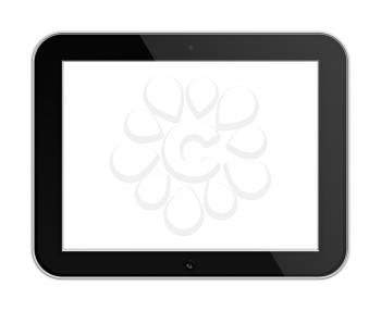 Mobile Tablet PC with Blank Screen Isolated on White Background. Highly Detailed Illustration.