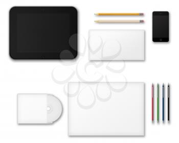 Office Supplies for Designers Presentations and Portfolios. Above view.