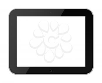 Mobile Tablet PC with Blank Screen Isolated on White Background. Highly Detailed Illustration.