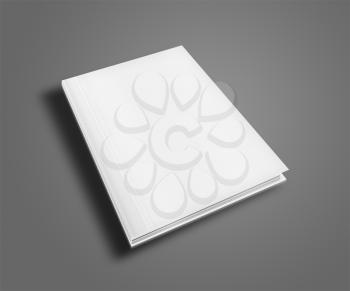 Blank book cover template on gray background with shadows. Highly detailed illustration..