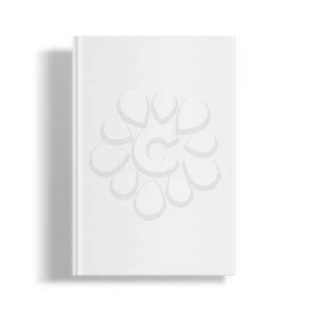 Blank book cover template isolated on white background with shadows. Highly detailed illustration..