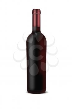 Bottle of wine isolated on white background. Highly detailed illustration.