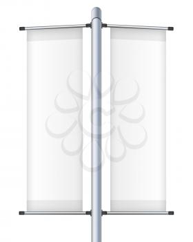 Vertical billboard isolated on white background. Highly detailed illustration.