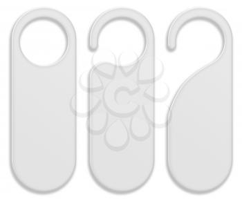 Set of door hanger tags for room in hotel, resort, home isolated on white background. Highly detailed illustration.