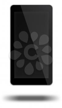 Smart phone with black screen isolated on white background. 3D illustration.