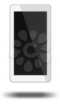 Smart phone with black screen isolated on white background. 3D illustration.
