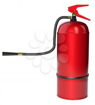 Fire extinguisher isolated on white background. Detailed illustration. 3D rendering.