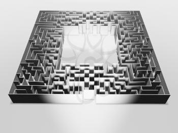 Maze on gray background. Concept for decision-making. 3d illustration.
