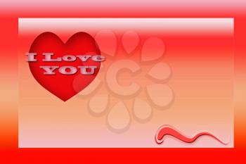  Love greeting valentines day card. 3d illustration.