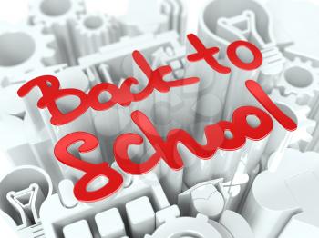 Back to School on White Background. Education Concept for Your Blog or Publication.