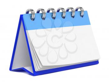 Blank Desktop Calendar Isolated on White Background.