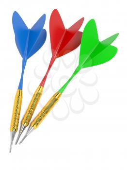 Set of Multi-Colored Darts. Isolated on White.