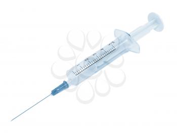A 5ml Syringe and Needle Isolated on White Background.