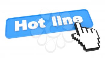 Hot Line - Web Blue Button with Cursor on It.