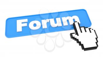 Blue Web Button with word Forum on it.
