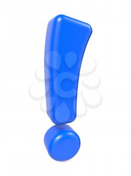 Image of  Blue Three Dimensional Exclamation Mark.