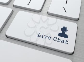 Live Chat Button on Modern Computer Keyboard. (v3)