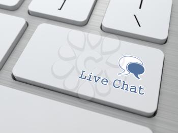 Live Chat Button on Modern Computer Keyboard. (v5)